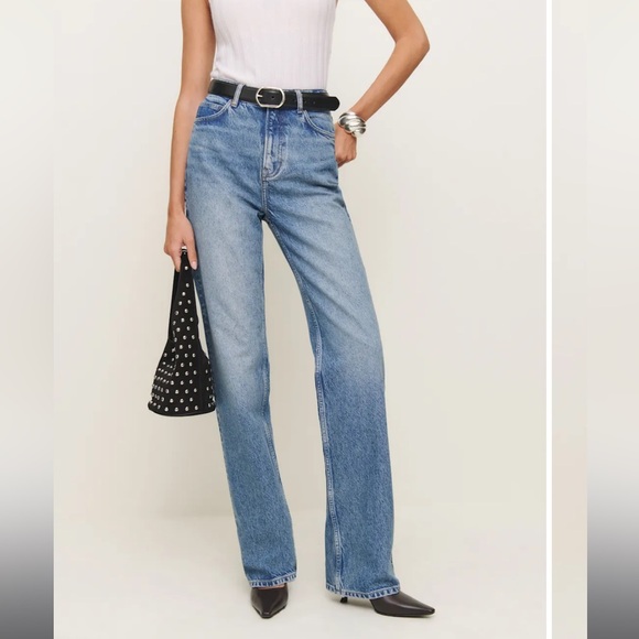 Reformation Wilder High Rise Wide Leg Jeans Blue - Picture 1 of 3